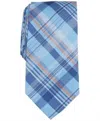 Club Room Men's Morgan Plaid Tie In Light Blue In Brown