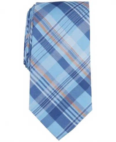 Club Room Men's Morgan Plaid Tie In Light Blue In Brown
