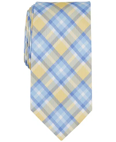 Club Room Men's Newtown Plaid Tie, Created For Macy's In Yellow