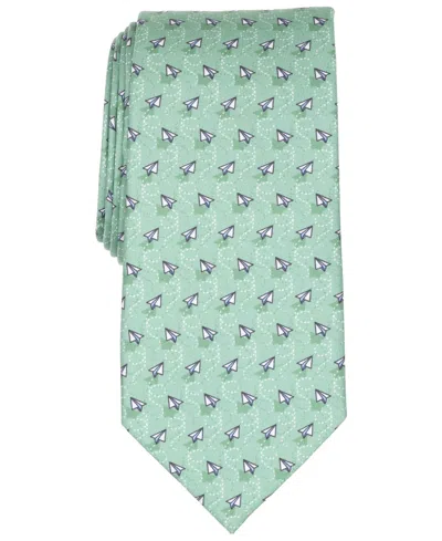 Club Room Men's Paper Plane Classic Silk Tie, Macy's Exclusive In Green