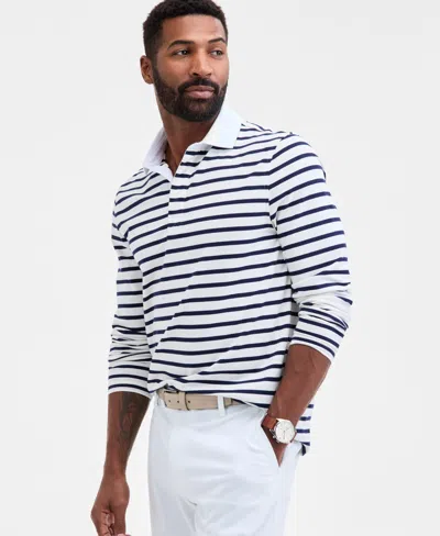Club Room Men's Pencil Stripe Rugby Shirt, Macy's Exclusive In Gold