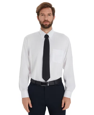Club Room Men's Pinpoint Button Front Solid Dress Shirt, Macy's Exclusive In White
