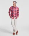 CLUB ROOM MEN'S PLAID COTTON SHIRT, CREATED FOR MACY'S