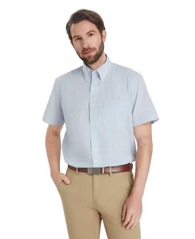 Club Room Men's Plaid Regular Fit Dress Shirt, Macy's Exclusive In Blue