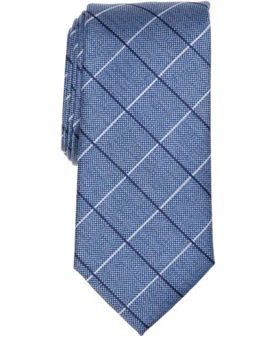 Club Room Men's Preston Grid Tie, Created For Macy's In Blue