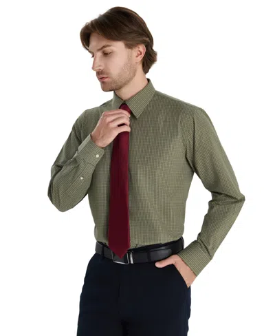 Club Room Men's Promo Regular Fit Micro Check Dress Shirt, Macy's Exclusive In Green