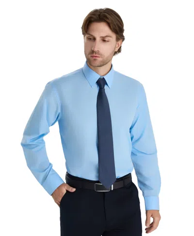 Club Room Men's Regular Fit Solid Dress Shirt, Macy's Exclusive In Blue