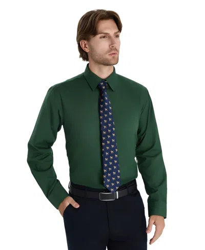 Club Room Men's Promo Regular Fit Solid Dress Shirt, Macy's Exclusive In Green