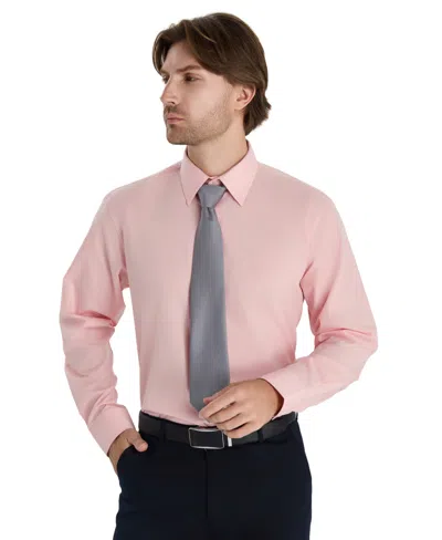 Club Room Men's Regular Fit Solid Dress Shirt, Macy's Exclusive In Pink