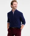 Club Room Men's Quarter-zip Textured Cotton Sweater, Created For Macy's In Blue