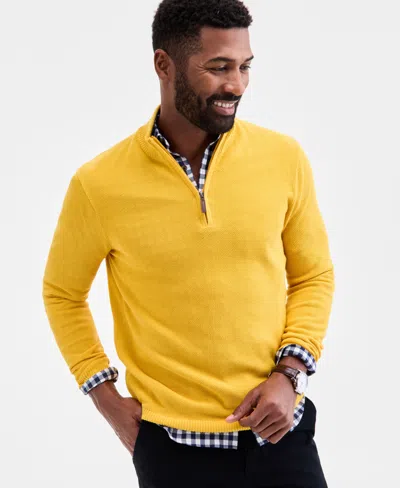 Club Room Men's Quarter-zip Sweater, Macy's Exclusive In Yellow