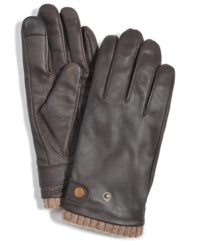 Club Room Men's Quilted Cashmere Gloves, Created For Macy's In Brown