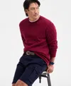 Club Room Men's Quilted Crewneck Sweatshirt, Macy's Exclusive In Red