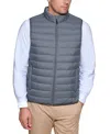 Club Room Men's Quilted Packable Puffer Vest, Created For Macy's In Heather Grey