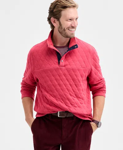 Club Room Men's Quilted Snap Mock Neck Sweater, Macy's Exclusive In Pink