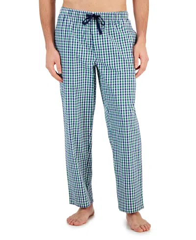 Club Room Men's Regular-fit Gingham Check Pajama Pants, Created For Macy's In Pj Pant