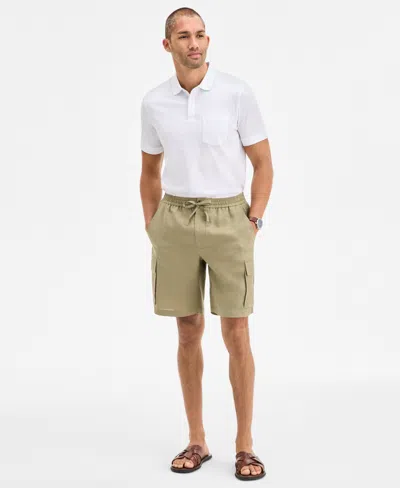Club Room Men's Regular-fit Linen Cargo Shorts, Created For Macy's