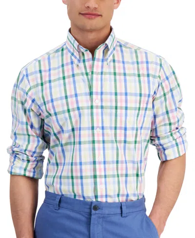 Club Room Men's Regular-fit Multicolor Plaid Dress Shirt, Created For Macy's In Spring