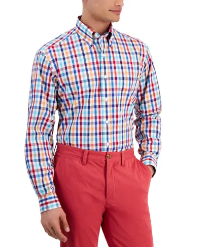 Club Room Men's Regular-fit Multicolor Plaid Dress Shirt, Created For Macy's In Summer