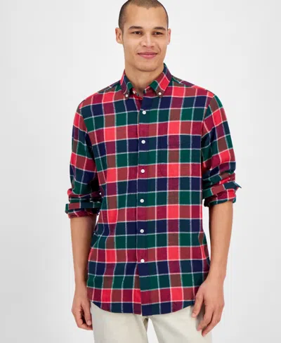 Club Room Men's Regular-fit Plaid Flannel Shirt, Created For Macy's In Bonsai