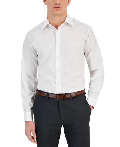 Club Room Men's Regular-fit Solid Dress Shirt, Created For Macy's In Bright White