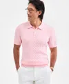 Club Room Men's Regular-fit Sweater-knit Polo Shirt, Created For Macy's In Pink
