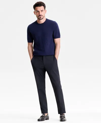 Club Room Men's Regular-fit Textured 100% Cashmere Sweater T-shirt, Macy's Exclusive In Blue