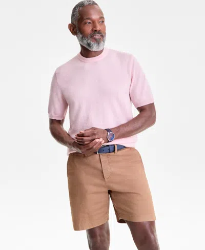 Club Room Men's Regular-fit Textured 100% Cashmere Sweater T-shirt, Macy's Exclusive In Pink