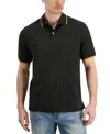 CLUB ROOM MEN'S REGULAR-FIT TIPPED PERFORMANCE POLO SHIRT, CREATED FOR MACY'S