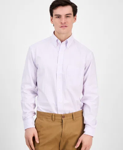 Club Room Men's Regular Fit University Stripe Dress Shirt, Created For Macy's