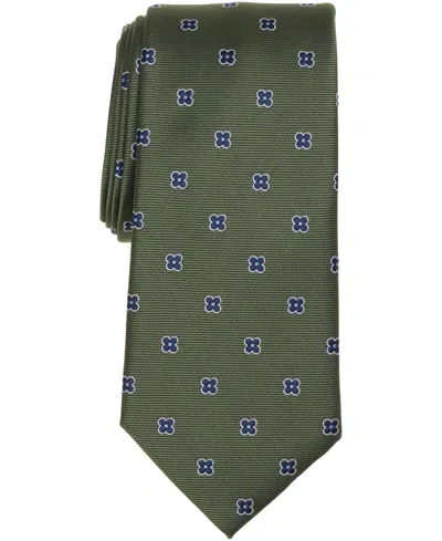 Club Room Men's Saddlebrook Neat Tie, Macy's Exclusive In Green