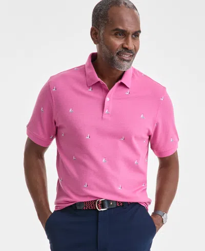 Club Room Men's Sail Boat Pique Polo Shirt, Exclusively At Macy's In Berry Roma