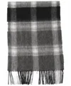 Club Room Men's Scarf Plaid Cashmere In Grey Black In Black