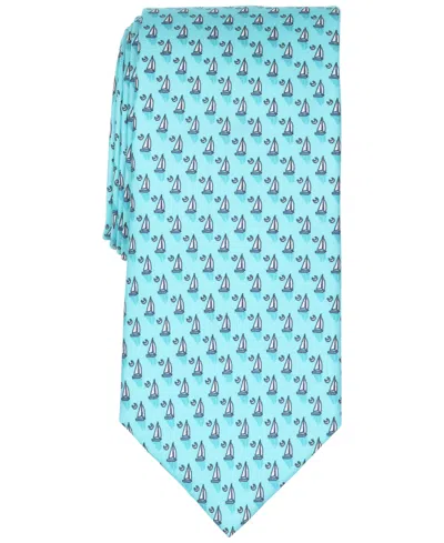 Club Room Men's Serenity Sailboat Neat Pattern Silk Tie, Macy's Exclusive In Blue