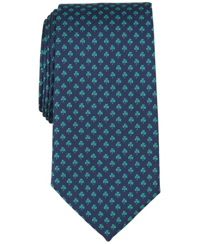Club Room Men's Shamrock Tie, Created For Macy's In Navy
