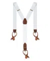 Club Room Men's Solid Clip End And Button End Convertible Suspender In White
