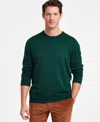 Club Room Men's Solid Crew Neck Merino Wool Blend Sweater, Created For Macy's In Crm Deep Hunter