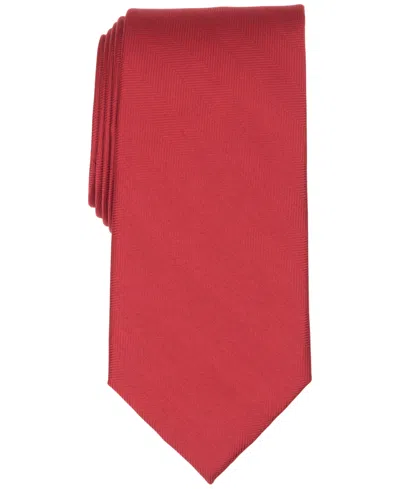 Club Room Men's Solid Pattern Tie, Macy's Exclusive In Burgundy