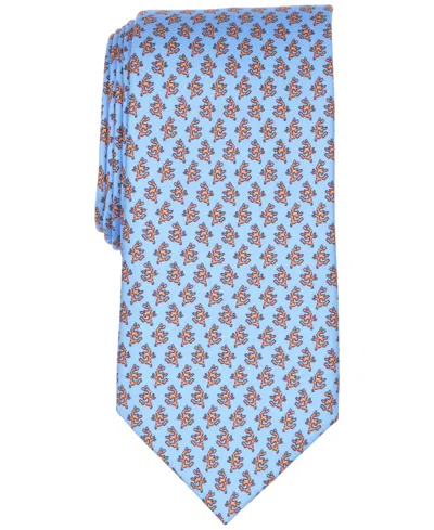 Club Room Men's Staghorn Coral Classic Design Silk Tie, Macy's Exclusive In Blue