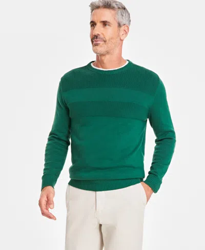 Club Room Men's Textured Cotton Sweater, Created For Macy's In Bonsai