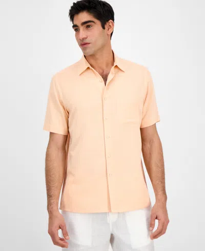Club Room Men's Textured Shirt, Created For Macy's In Dusty Melo