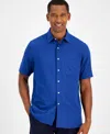 Club Room Men's Textured Shirt, Created For Macy's In Navy Crush