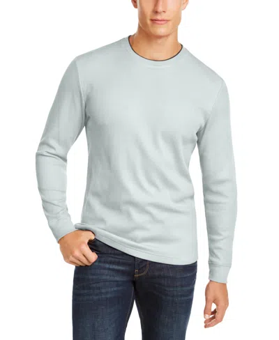 Club Room Men's Thermal Crewneck Shirt, Created For Macy's In Blue