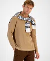 Club Room Men's Thermal Long-sleeve Ribbed Crewneck Sweater, Created For Macy's In Moca