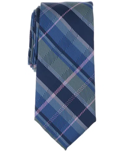 Club Room Men's Three-inch Plaid Tie, Exclusively At Macy's In Blue