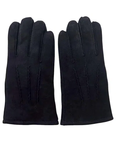 Club Room Men's Touchscreen Suede Shearling-lined Gloves, Macy's Exclusive In Black