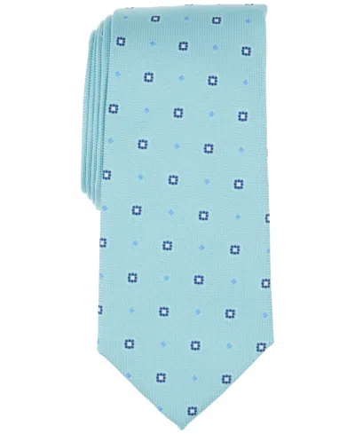 Club Room Men's Trotts Medallion Tie, Exclusively At Macy's In Aqua