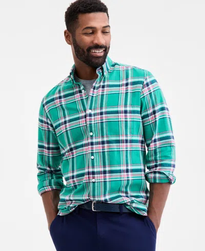 Club Room Men's Vine Plaid Button-down Flannel Shirt, Macy's Exclusive In Multi