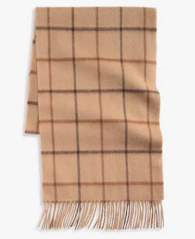 Club Room Men's Windowpane Plaid Scarf, Macy's Exclusive In Brown