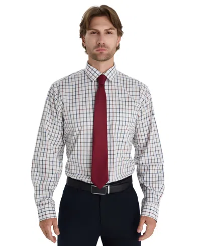 Club Room Men's Windowpane Plaid Shirt, Macy's Exclusive In Gray